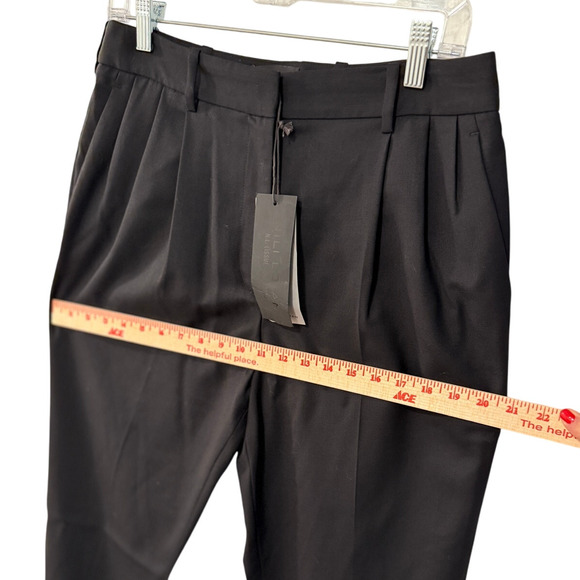 NWT! Nili Lotan 10 Slouchy $575 Virgin Wool Montana Dress Pants Pleated Black - Picture 10 of 13